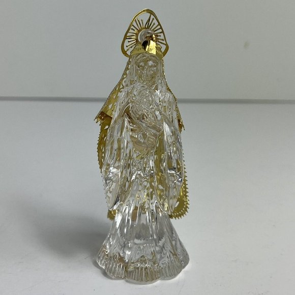 Virgin Mother Mary Christmas Ornament Clear Acrylic 4" Religious Holiday Vintage - Picture 10 of 12